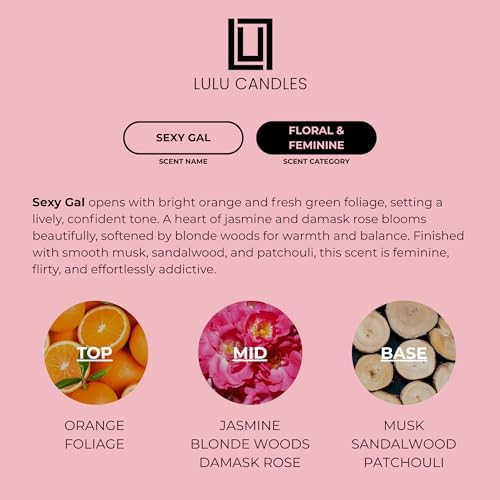 Lulu Candles | Sexy Gal | Luxury Scented Soy Jar Candle | Hand Poured in The USA | Highly Scented & Long Lasting (9 Oz.) - Image 4