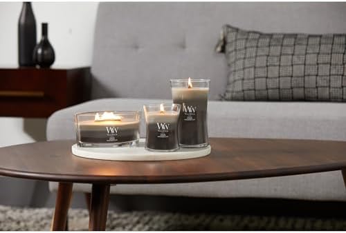 WoodWick Warm Woods Trilogy Holiday Candle Gifts for Women and Men, 21.5 oz Large Hourglass Trilogy Candle with Crackling Wick (Pack of 4) - Image 4