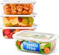 Non-Toxic Glass Food Containers with Lids, 4-Pack, 21 oz, Airtight, Gray by Ziruma