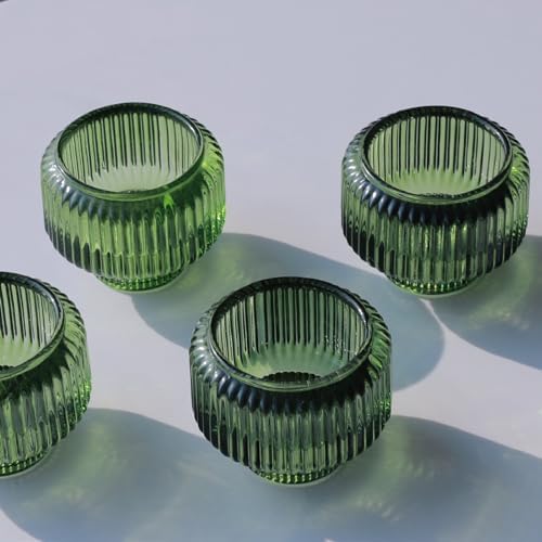 Woho Green Candlestick Holders Set of 4, Taper Candle Holders for Christmas - Image 4