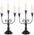 Sziqiqi Black Candelabra Candle Holder for Halloween, 3 Arms Candelabra by SZIQIQI
