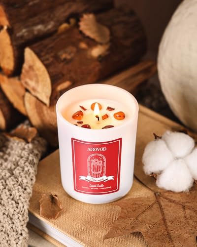 AOOVOO Cinnamon Scented Candles for Women - Aromatherapy Candle with Crystals Inside, 7oz Soy Candles for Home Scented, Mothers Day Birthday Gifts Candle for Women Mom - Image 5