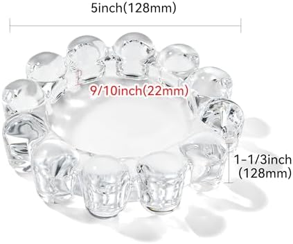 Chic Clear Glass Candle Dish, 1 Pack Modern Bubble Candle Holder for Small Candles and Diffusers, Decorative Home Decor Accessory - Image 2