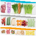 17 Pack Reusable Freezer Bags Dishwasher Safe, Leakproof Food Storage Bags, Silicone Bags for Food Storage Home Organization (6 Reusable Snack Bags 6 Sandwich Bags 5 Gallon Freezer Bags) by Unknown