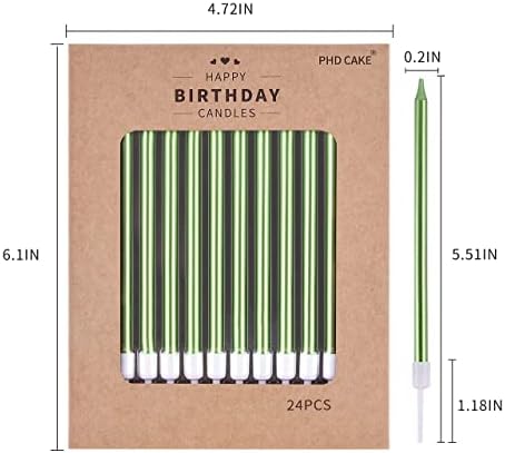 PHD CAKE Green Long Thin Metallic Birthday Candles, Cake Candles, Birthday Parties, Wedding Decorations, Party Candles - Image 5
