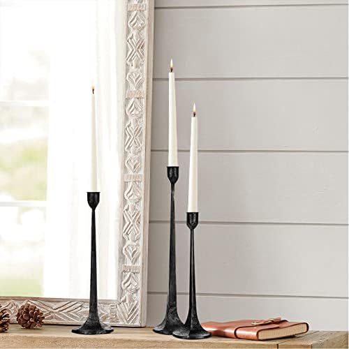 Iron Taper Candle Holder Set of 3 - Decorative Tall Candle Stand - Image 6