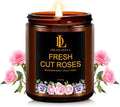 Fresh Cut Roses Candles, Fresh Cut Roses Scented Candle, Mother's Day Candle Gifts for Women, Soy Candles for Home Scented, 7oz 50 Hours Burn, Home Décor by DLDREAMYDEWLA