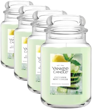 Yankee Candle Cucumber Mint Cooler Scented Candle, 22oz Jar, Large (Pack of 4) by YankeeCandle