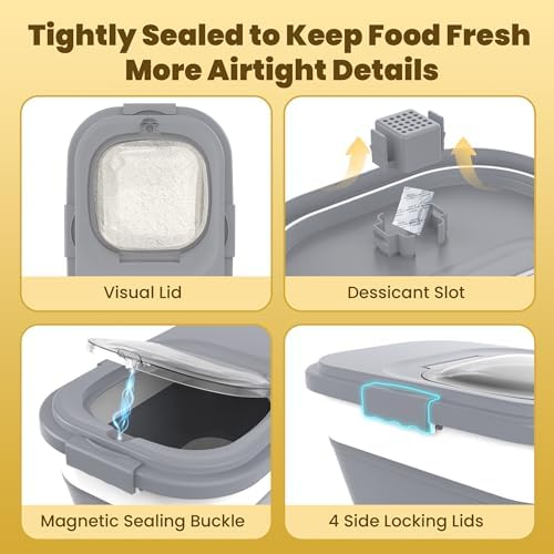 HOYTAMDAR 20-30Lbs Collapsible Rice Container,Food Storage container - Image 4