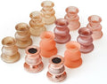 WDHODEC Pink Gold Candlestick Holders 12PCS Glass Taper Candle Holders for Table Centerpiece Colorful Candle Sticks for Spring Wedding, Party and Festival Decoration by WDHODEC