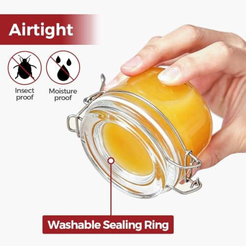 Small Glass Containers with Airtight Lids 4 oz 6 Pack Mini Jam Jars - Image 4