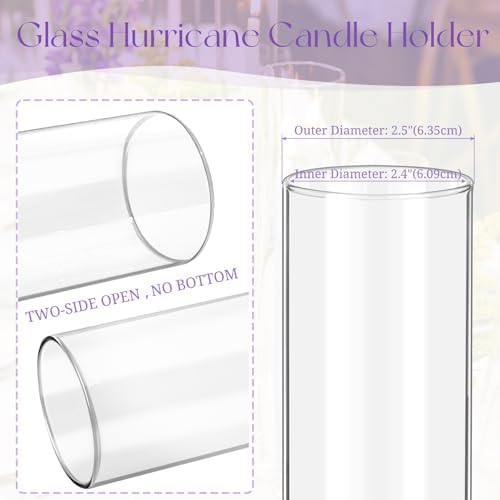 12 Pcs Hurricane Candle Holder Sleeve, H:14" D:2.5" Clear Glass - Image 3