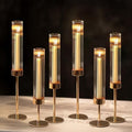 NUPTIO Hurricane Candle Holder for Centerpiece, Set of 6 Candlestick Holder by Nuptio