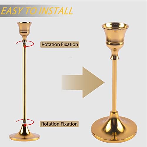 Candlestick Holders,Taper Candle Holder for Candlesticks Gold Brass Vintage Candle Stick Candle Holders Candelabra Candle Holder for Fireplace Party Dining Home - Image 5