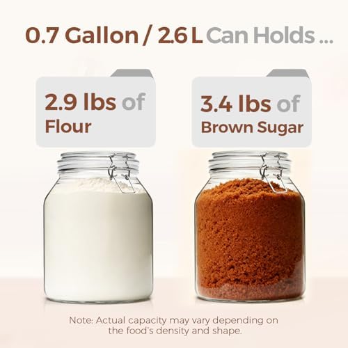 ComSaf Glass Pantry Jars with Airtight Lids 0.7 Gallon 2 Pack Wide Mouth - Image 4