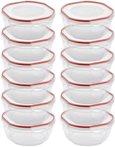 Sterilite Ultra-Seal Bowl, Large Airtight Food Storage, 4.7 Qt, 12-Pack by Sterilite