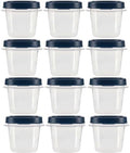 Food Storage Containers, Rubber Maid, Blue, Half Cup Food Storage Containers, 24 Peice Set, Easy Find Lids, 12 Containers, 12 Lids by Utensilux