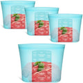 Reusable Food Storage Bags Extra Large, 0.8 Gallon/101 fl.oz/3000 ml, 4 Pack 100% Silicone Food Storage Bags Stand-Up Wide-Mouth Zip-Lock for Large Items, Freezer Microwave Oven Dishwasher Safe, Blue by Annaklin