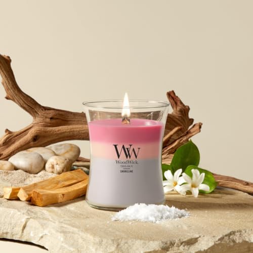 WoodWick Shoreline Trilogy Tri-Scented Candle, Crackling Wick, 9.7oz - Image 2