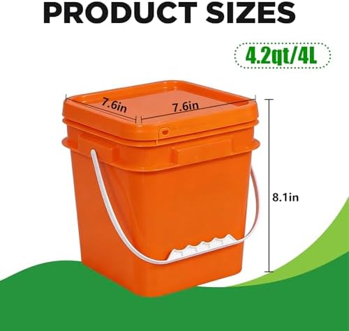 ASEVAT 2 Pack 1 Gallon (4L) Square Orange Food Storage Containers with Lids & Scoops, BPA-Free Pantry Organizer Bins for Flour, Rice, Sugar, Cereal & Pasta, Graduated Stackable Dry-Goods Storage - Image 2