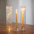 NUPTIO Hurricane Candle Holder Ribbed: 11.8" H Set of 2 Candlestick Holders by Nuptio
