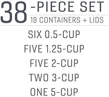 Rubbermaid 38-Piece Food Storage Containers with Snap Bases for Easy Organization and Lids for Lunch, Meal Prep, and Leftovers, Dishwasher Safe, Clear/Blue - Image 3