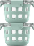Ello Duraglass 2 Cup Glass Storage Containers with Lids, 2 Pack, Yucca by Ello