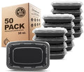 Freshware Meal Prep Containers [50 Pack] 1 Compartment Food Storage Containers with Lids, Bento Box, BPA Free, Stackable, Microwave/Dishwasher/Freezer Safe (16 oz) by Freshware