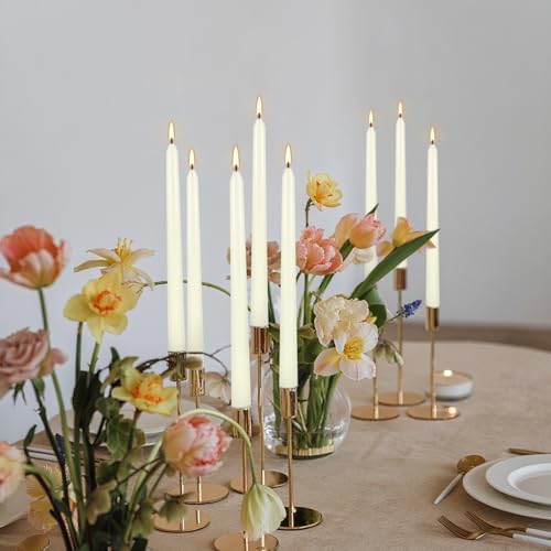 WPONSZU 50 Pack Ivory Taper Candles, 7-8 Hours Burn Time, Unscented, Smokeless and Dripless, 4/5 x 10 Inch for Christmas,Household,Dinner,Wedding,Valentine's Day,Party and Home Décor Candlesticks - Image 3