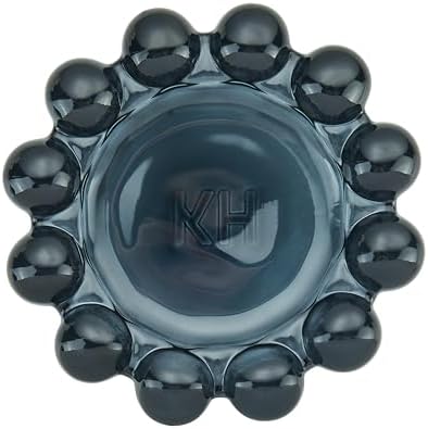 khtumeware Black Bubble Glass Candle Dish – Modern Clear Glass Candle Holder for Tealights & Diffusers, Decorative Tray for Home & Tabletop Decor（1 Pack） - Image 3