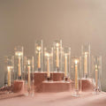 NUPTIO Hurricane Glass Candle Holders: Set of 10 Candlestick Holder 11.8" H by Nuptio