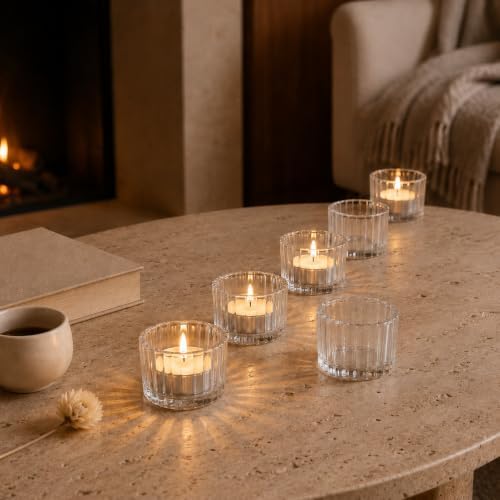 Clear Tea Light Candle Holders Set of 12,2"x 1.4" - Image 5