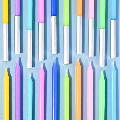 PHD CAKE 40-Count Rainbow Long Thin Birthday Candles, Cake Candles, Birthday Parties, Wedding Decorations, Party Candles - Image 5