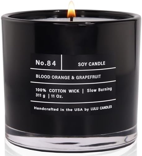 Lulu Candles | Blood Orange & Grapefruit | Smells Citrusy & Uplifting | Luxury Scented Soy Jar Candle | Hand Poured in The USA | Highly Scented Long Lasting (11 Oz.) by LULUCANDLES
