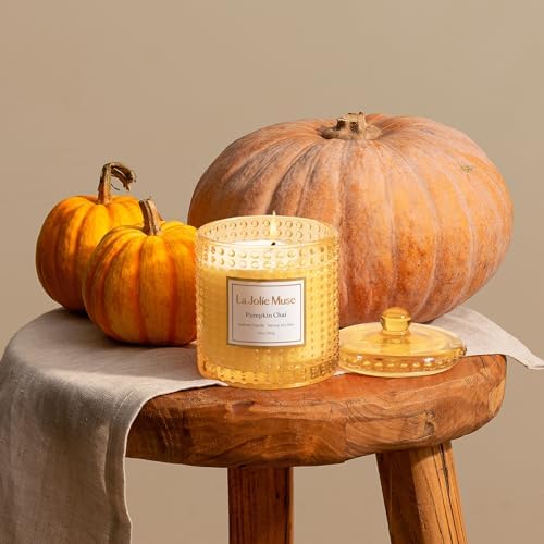 LA JOLIE MUSE Pumpkin Chai Scented Candles for Home, Natural Soy Wax,55 Hrs - Image 3