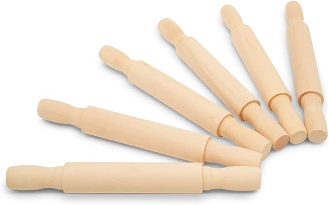Wooden Mini Rolling Pin, 7 Inches Long, Baking in the Kitchen and Crafting by Woodpeckers
