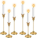 6pcs Gold Candle Holders, Candlestick Holders Taper Candle Holders for Pillar Candles Sticks Holder Decor Halloween Christmas Decorations Candle Candelabros para Centros de Mesa by Unknown