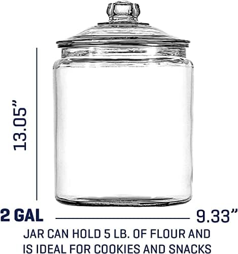 Anchor Hocking Heritage Hill Glass Jar with Lid, 2 Gallon Capacity, with 2 Chalkboard Labels and Chalk - Image 3