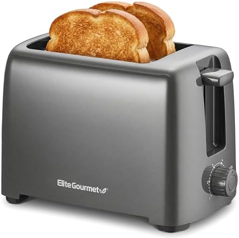 Elite Gourmet 2-Slice Cool-Touch Toaster, 1.25" Extra-Wide Slots, 6 Shades by EliteGourmet
