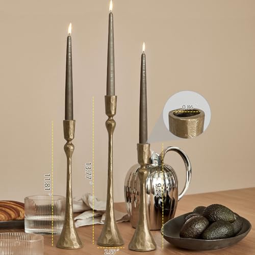 Vintage Cast Iron Taper Candle Holder - Set of 3 Decorative Candle Stand - Image 2
