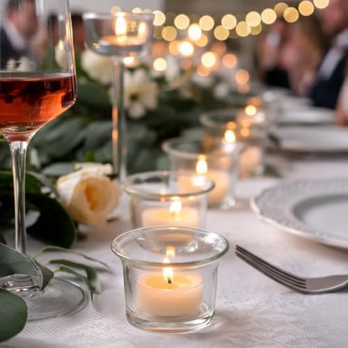Letine 36-Pack Clear Glass Tealight Candle Holders - Thick Sturdy Votive/Tealight Holders Bulk for Wedding, Party, Home Decor | Perfect Replacement for Wall Sconces, Candelabras & Fireplace Screens - Image 3