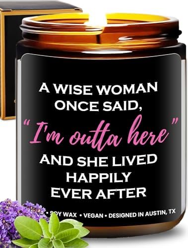 Funny Divorce Candle, Cool Retirement and Divorce Gifts for Women, Best Gift for Women, Unique Farewell Presents for Colleagues Coworker Teacher, Happy Retirement Ideas for Her by RosaVila