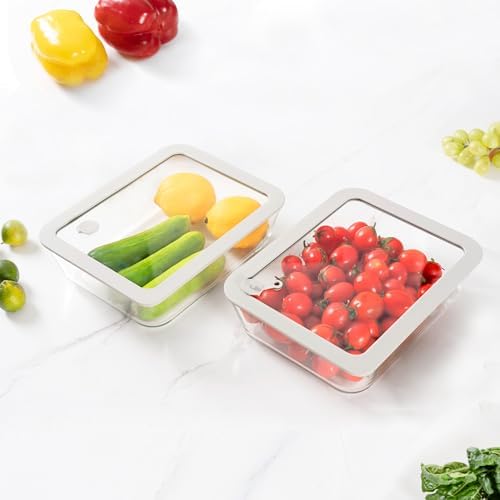 Glass Food Containers with Glass Lid, Microwave Safe Food Storage Container Set, 2 Pack of 48oz, Large Size Meal Prep Storage Set with Airtight Leak Proof Lid. - Image 5