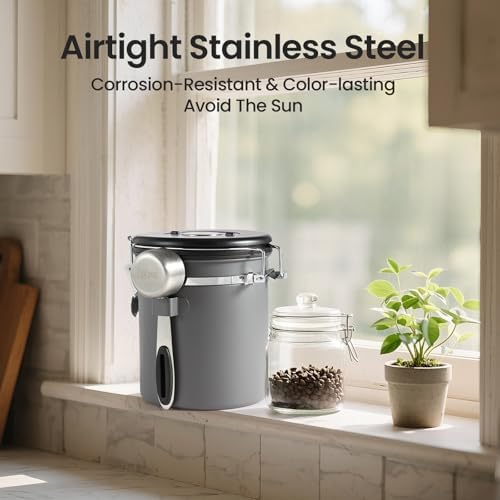 Veken Coffee Canister, Airtight Stainless Steel Food Storage Container,16OZ - Image 5