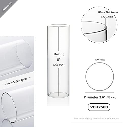 WGVI Hurricane Candle Holder Sleeve, Wide 2", Height 14", Clear Glass Cylinder Candleholder, Chimney Tube, Open Ended Candle Shade, 24 Pieces Bulk - Image 2