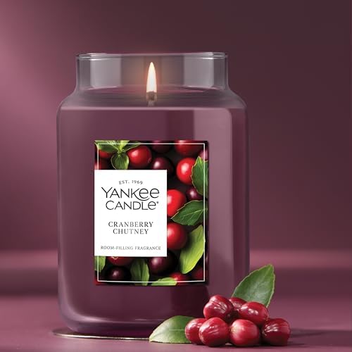 Yankee Candle Cranberry Chutney Scented Candle, 22oz Large Jar - Image 4