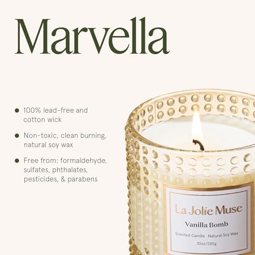 LA JOLIE MUSE Vanilla Zest Scented Candles for Home, Natural Soy, 55 Hrs - Image 6