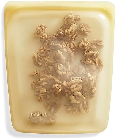 Stasher Premium Reusable Half Gallon Silicone Bag, Yellow, 64 oz by Stasher