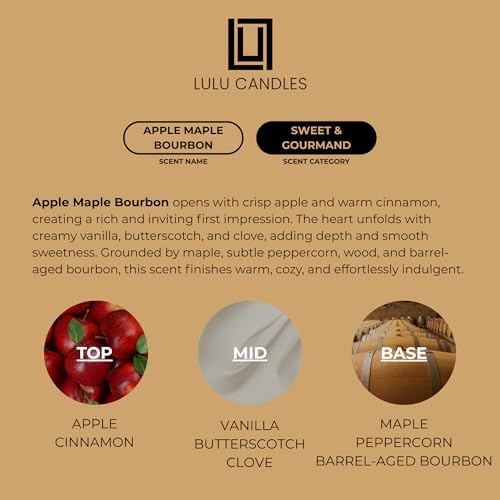 Lulu Candles Apple Maple Bourbon Scented Soy Jar Candle, 9 Oz. - Image 3