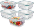 5-Packs, 36 Oz Glass Meal Prep Containers with Snap Locking Lids Glass Food Containers,Airtight Lunch Container,Microwave, Oven, Freezer and Dishwasher by Unknown